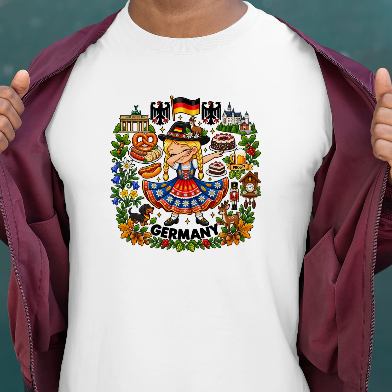 Dabbing Germany Girl Dirndl Dress Edelweiss Oktoberfest