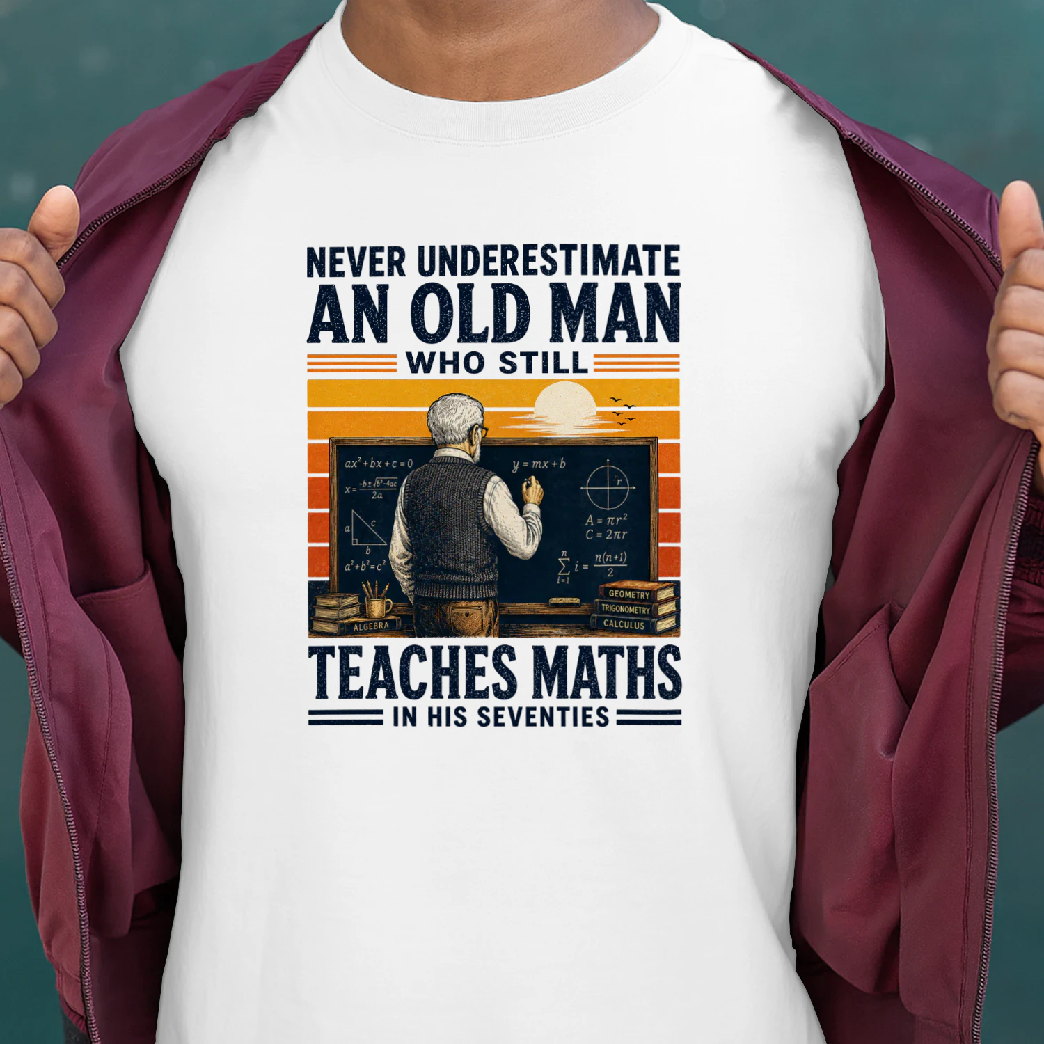 Teaches maths in his seventies
