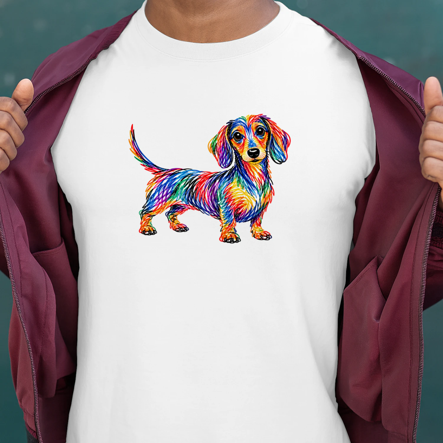 Colorful Scribble Dachshund 20