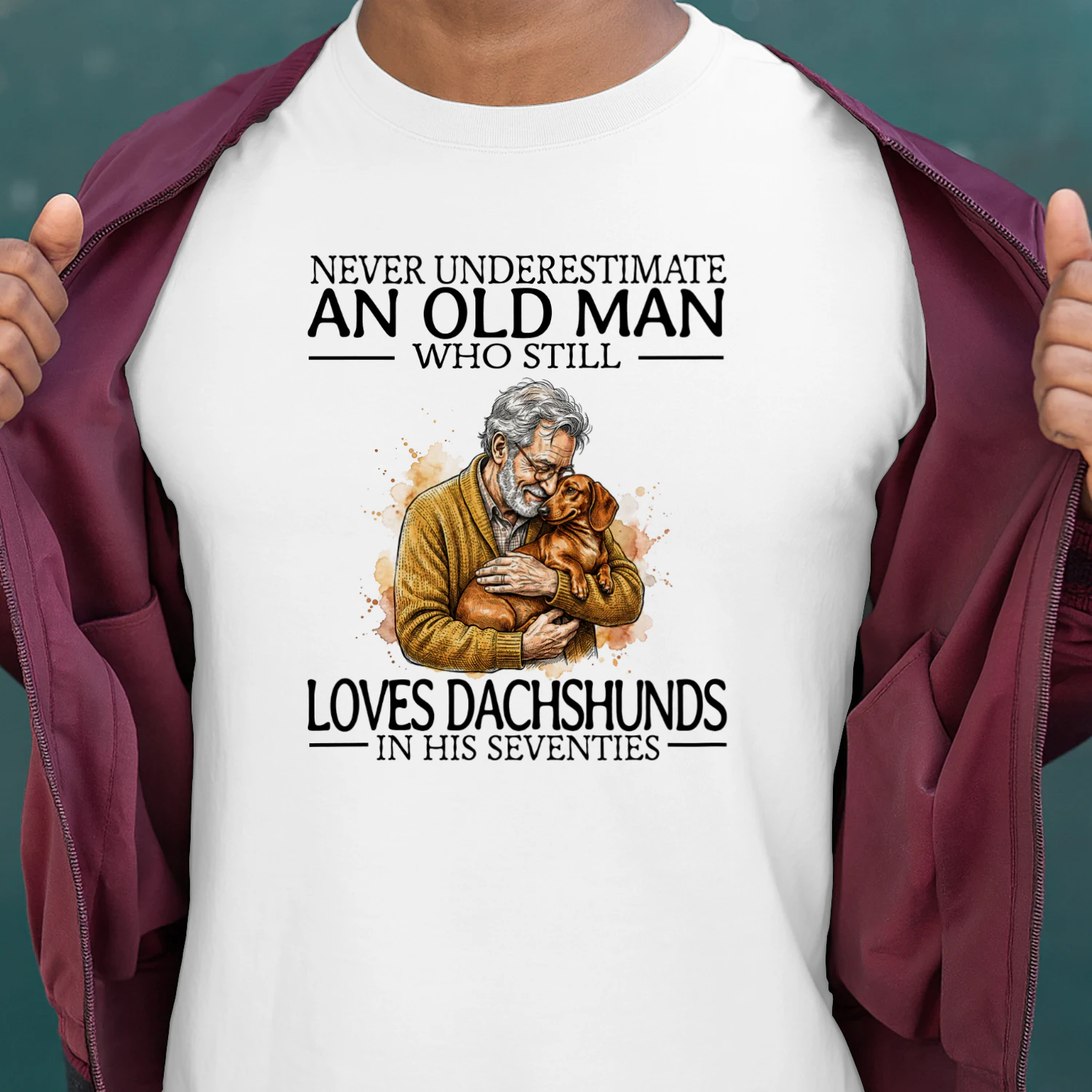 Never Underestimate An Old Man Who Still Loves Dachshunds in His Seventies