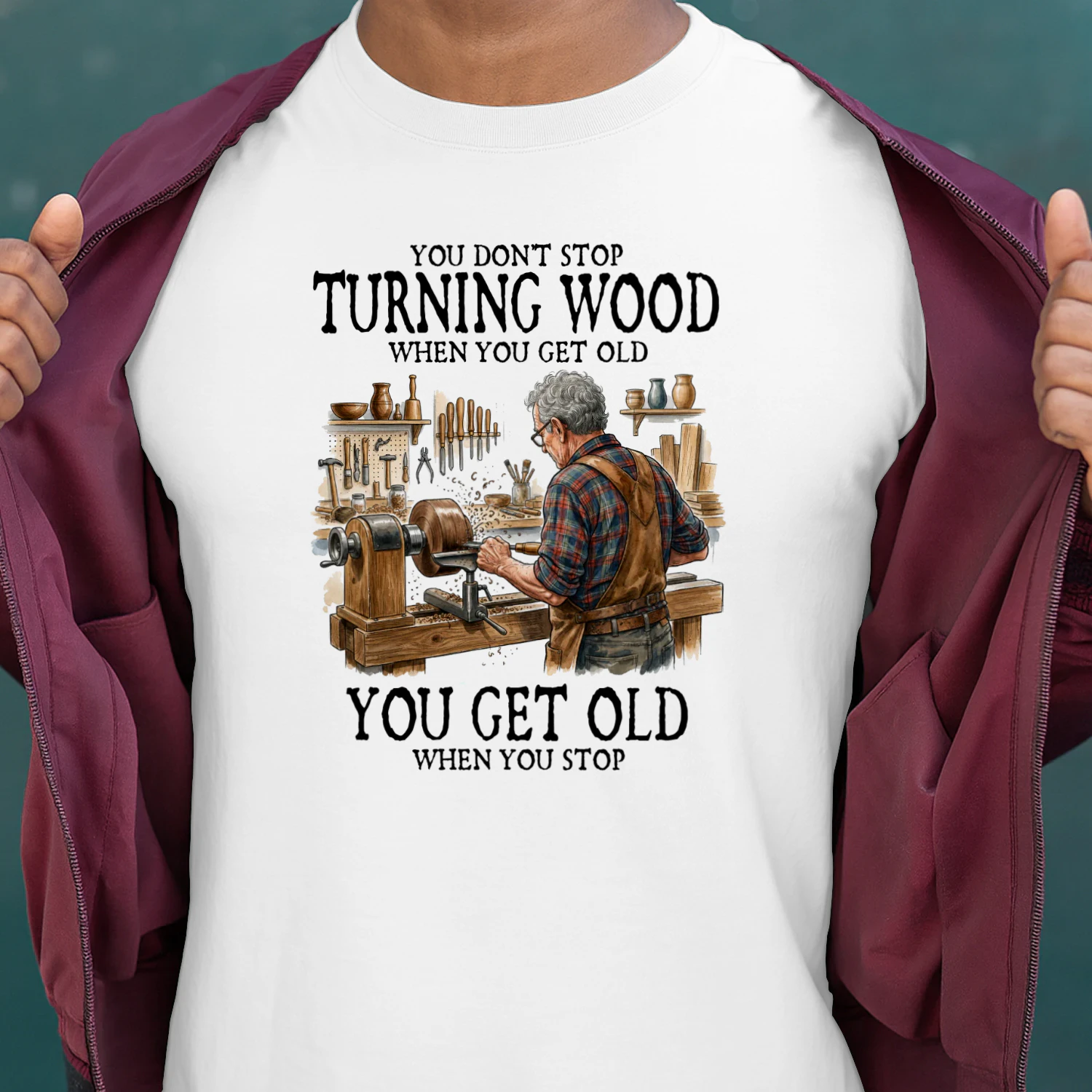 You don't stop turning wood when you get old