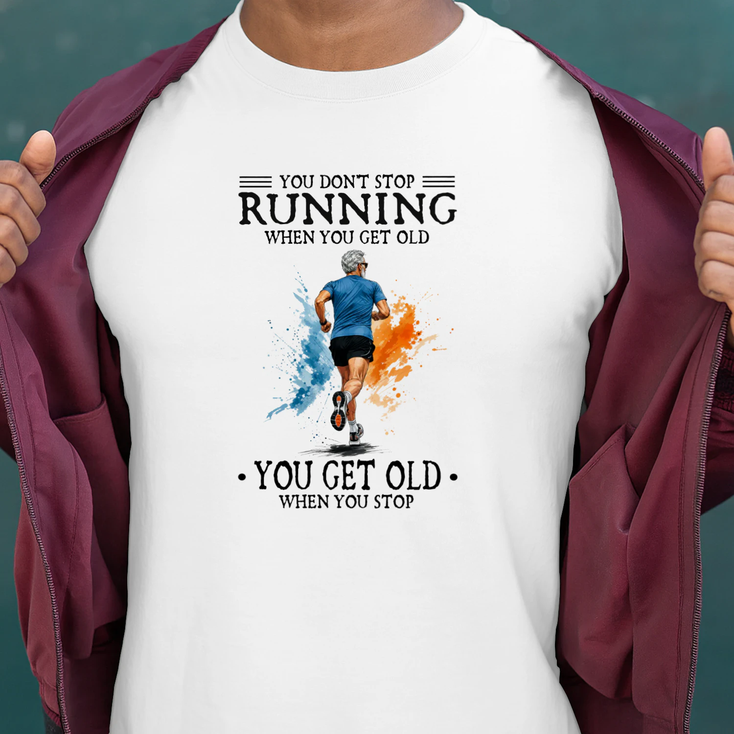 You don't stop running when you get old. You get old when you stop