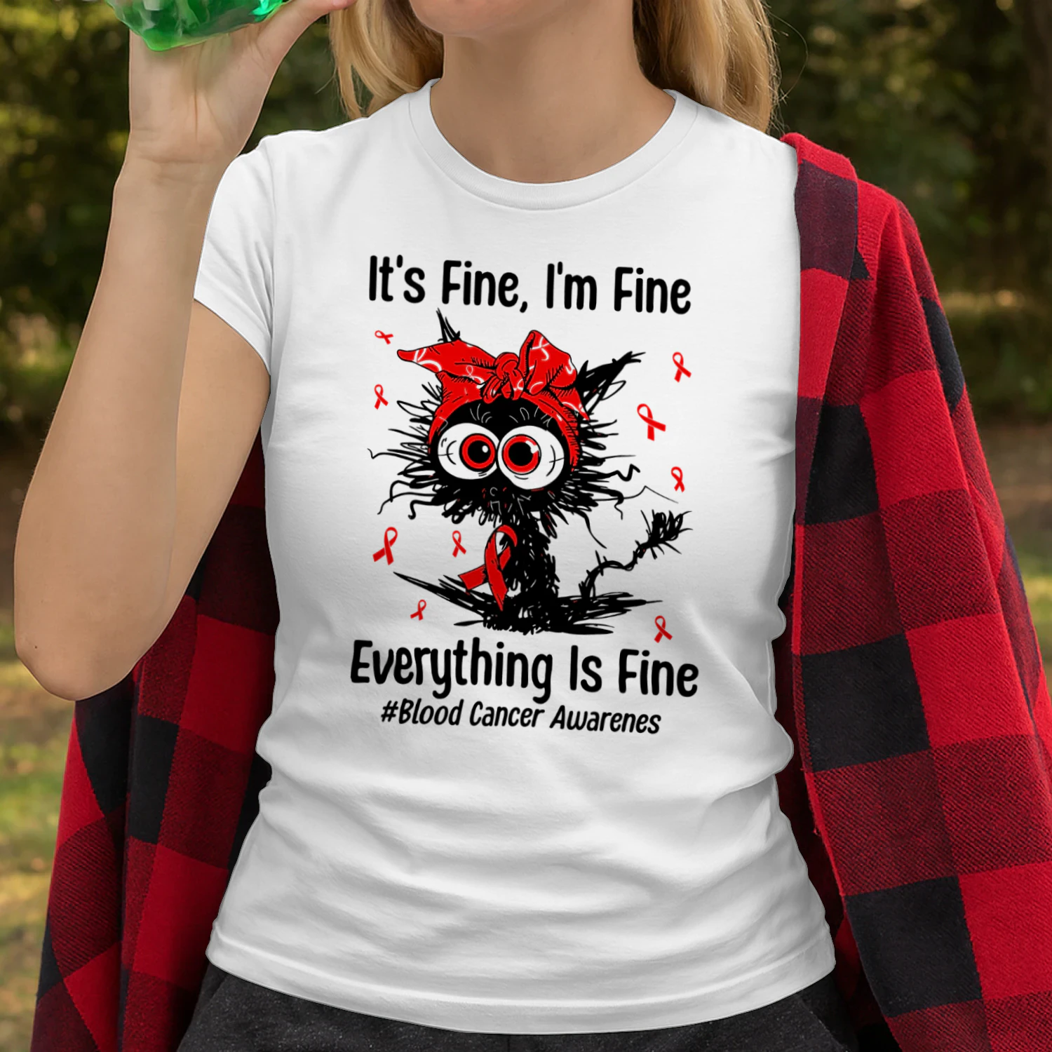 It's Fine I'm Fine Everything Is Fine Blood Cancer Awareness