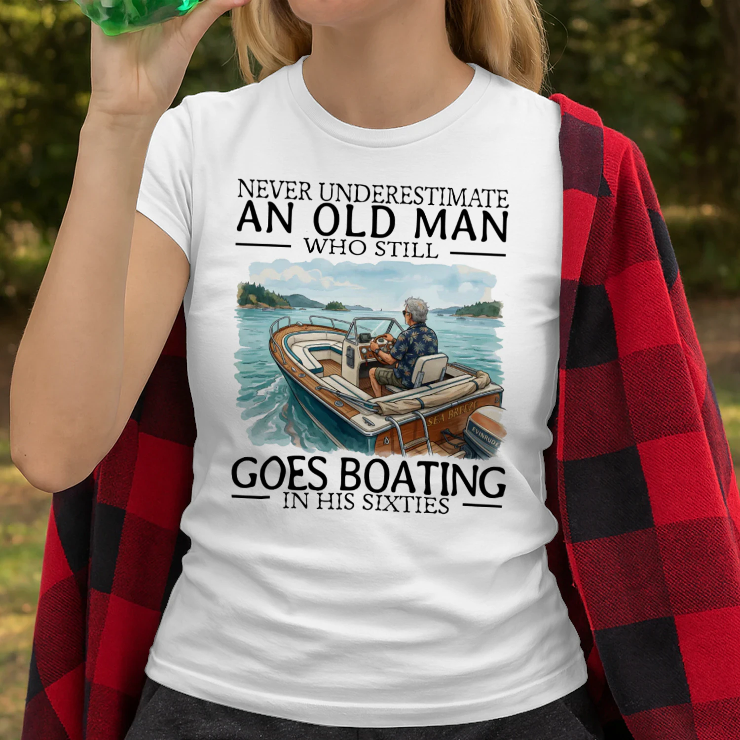GOES BOATING IN HIS SIXTIES
