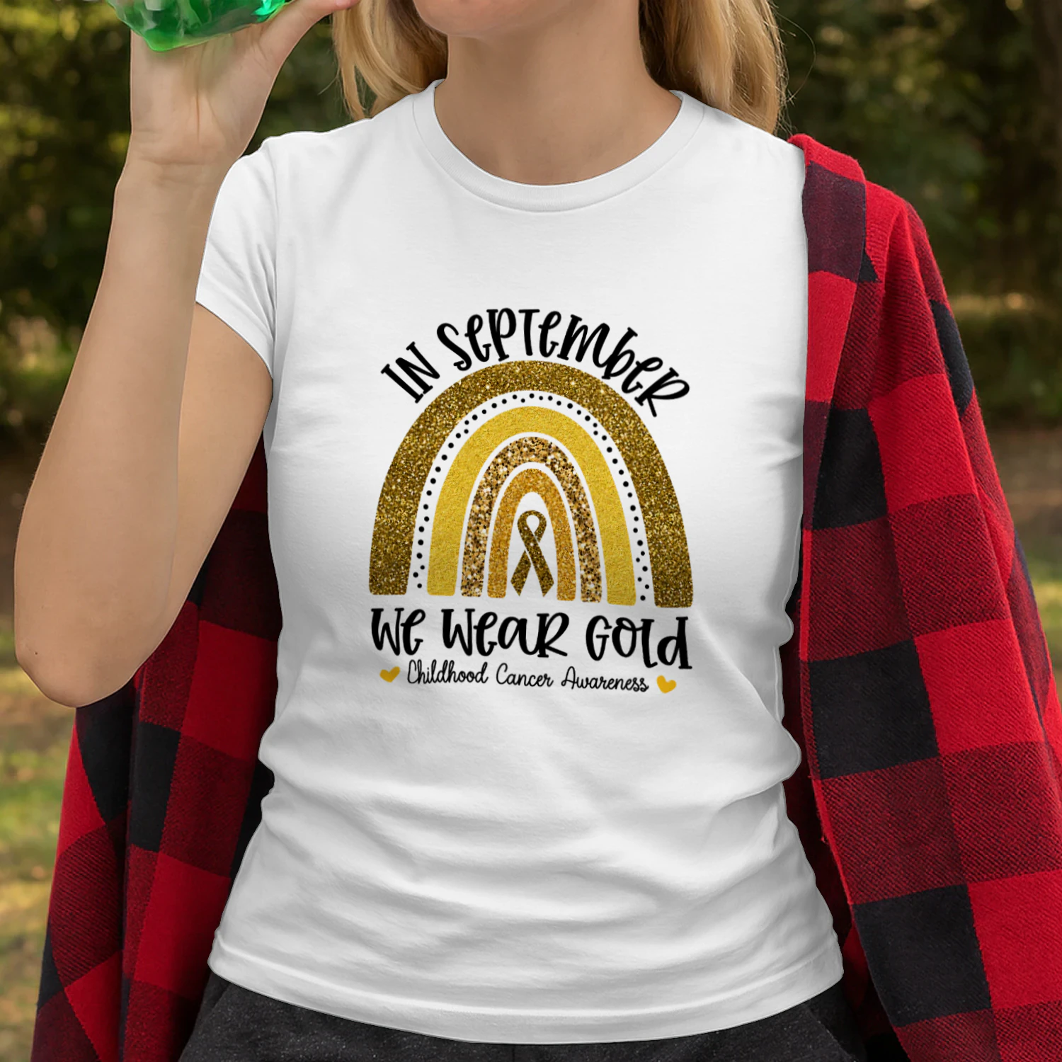 In September We Wear Gold Rainbow Childhood Cancer Awareness