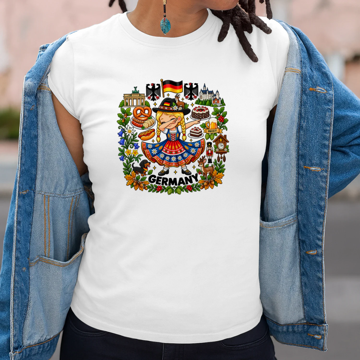 Dabbing Germany Girl Dirndl Dress Edelweiss Oktoberfest