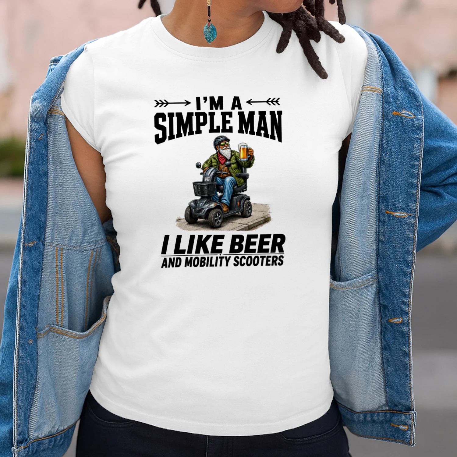 I'M A SIMPLE MAN I LIKE BEER AND MOBILITY SCOOTERS