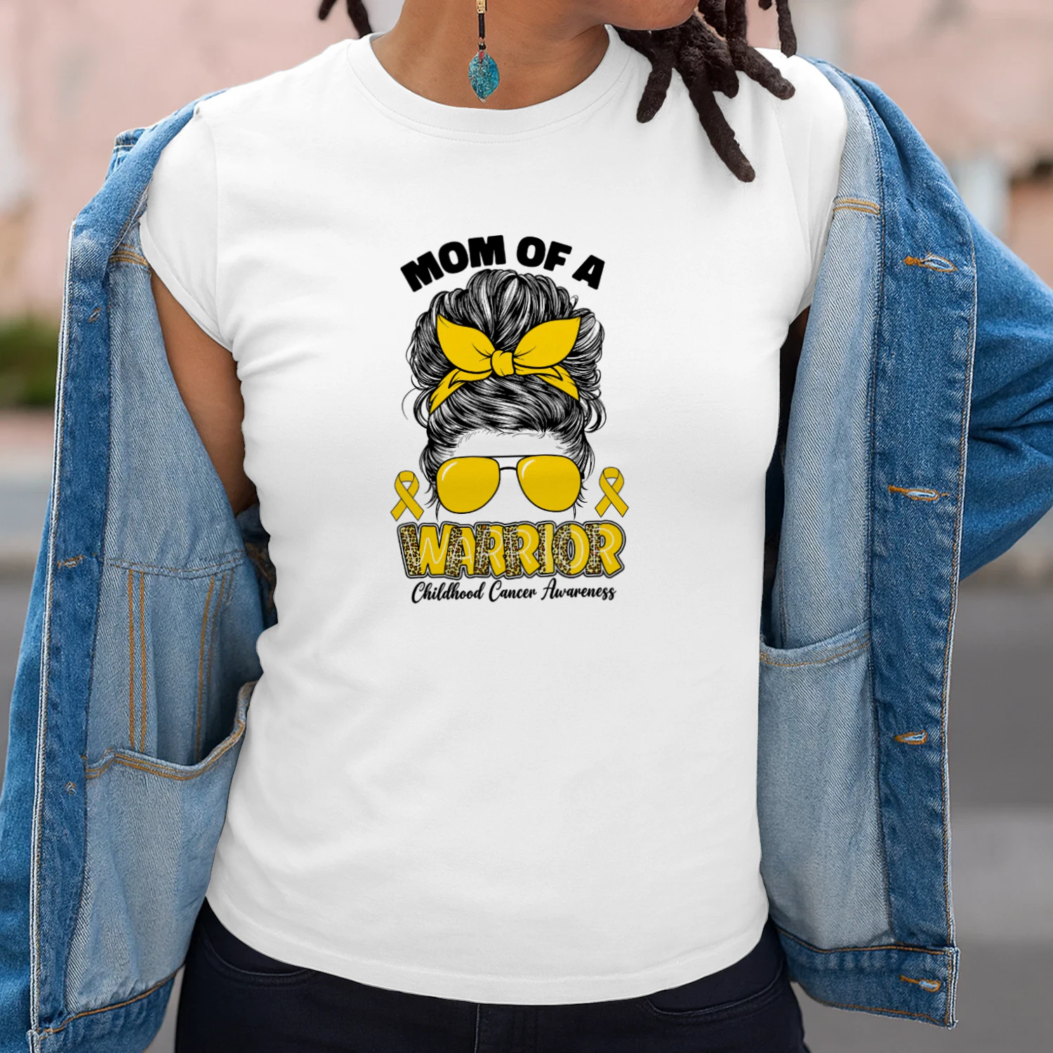 Childhood Cancer Awareness Mom Of A Warrior Messy Bun Mama