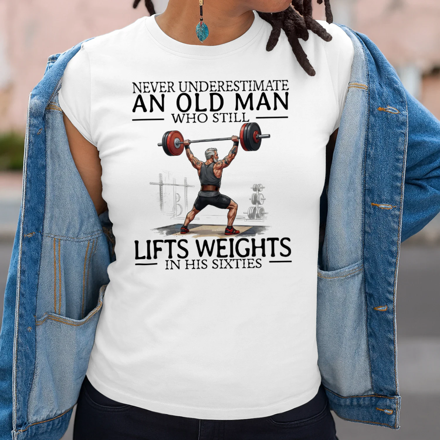 LIFTS WEIGHTS IN HIS SIXTIES