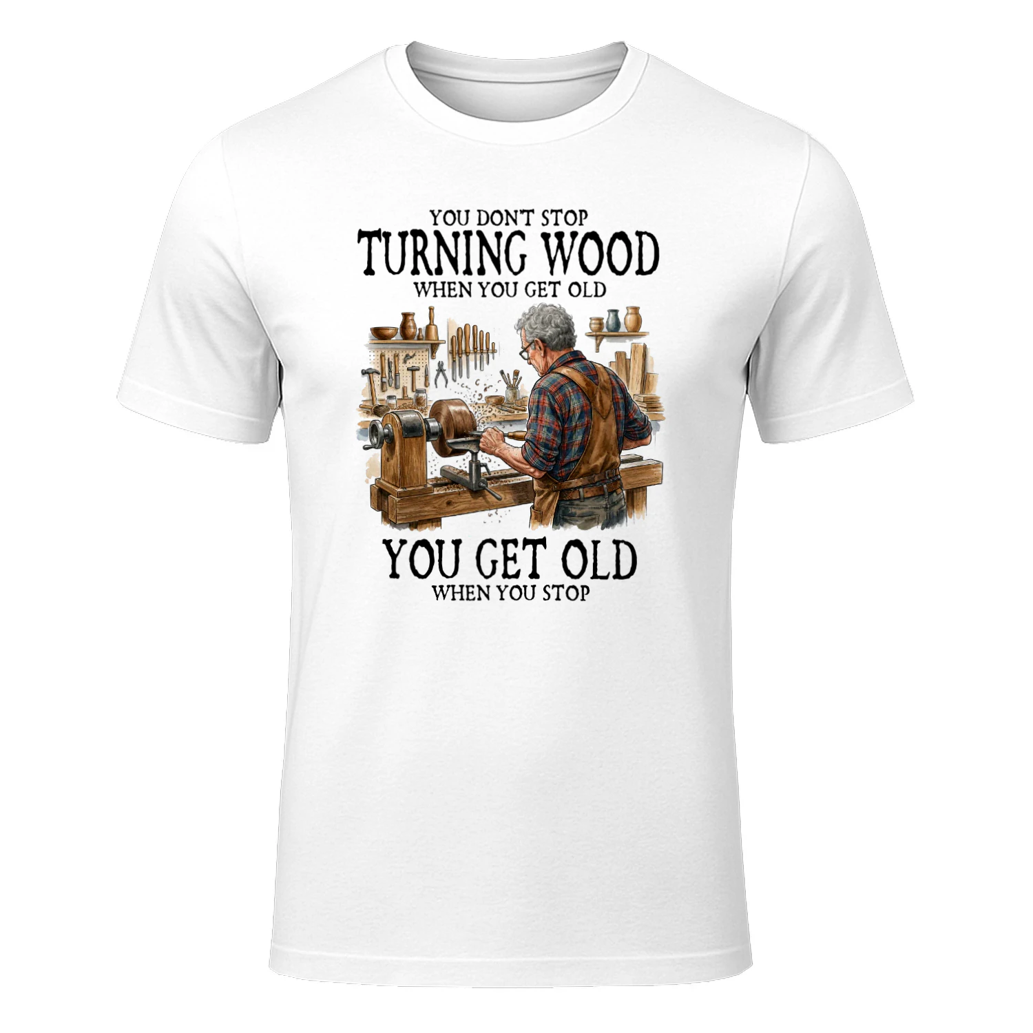 You don't stop turning wood when you get old