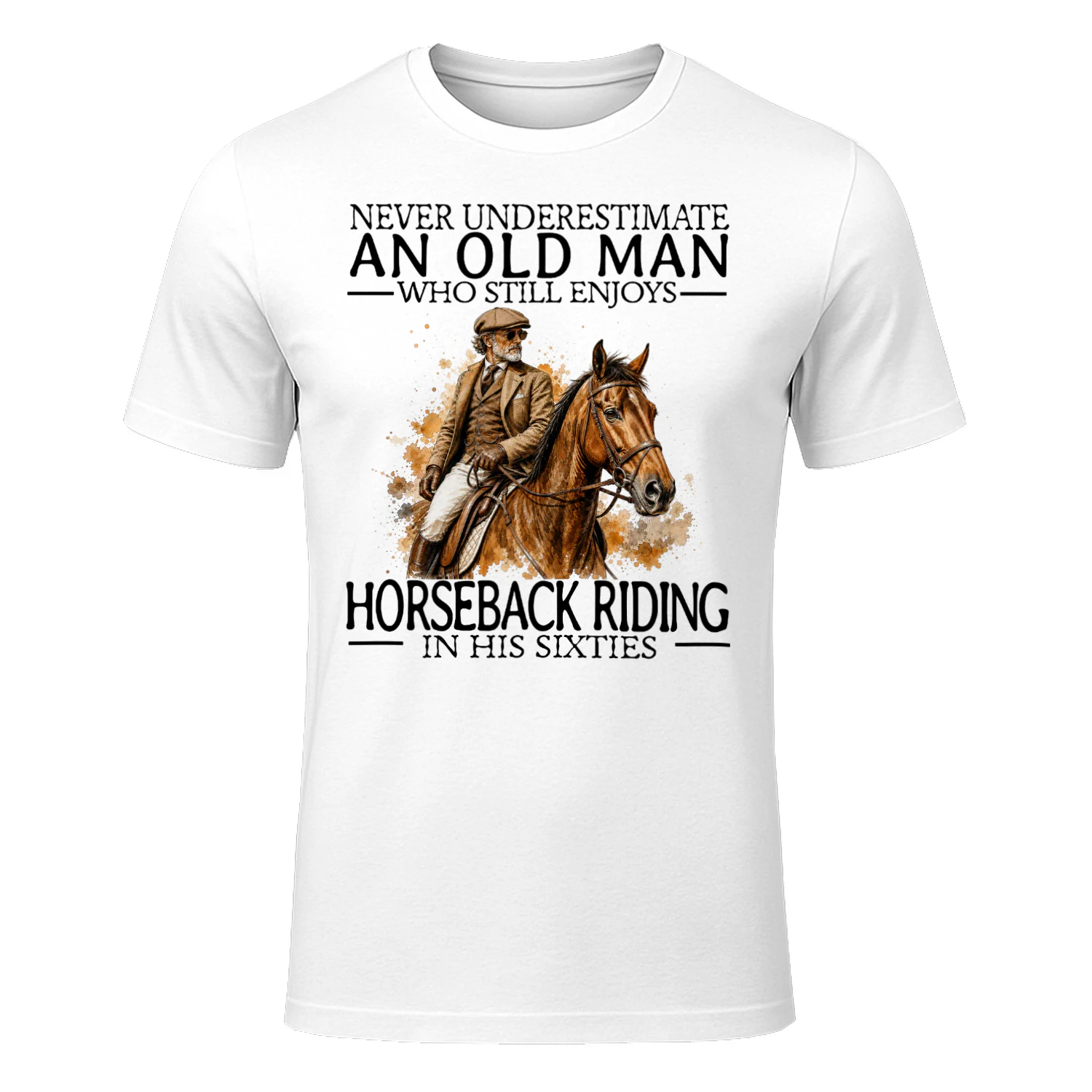 HORSEBACK RIDING IN HIS SIXTIES