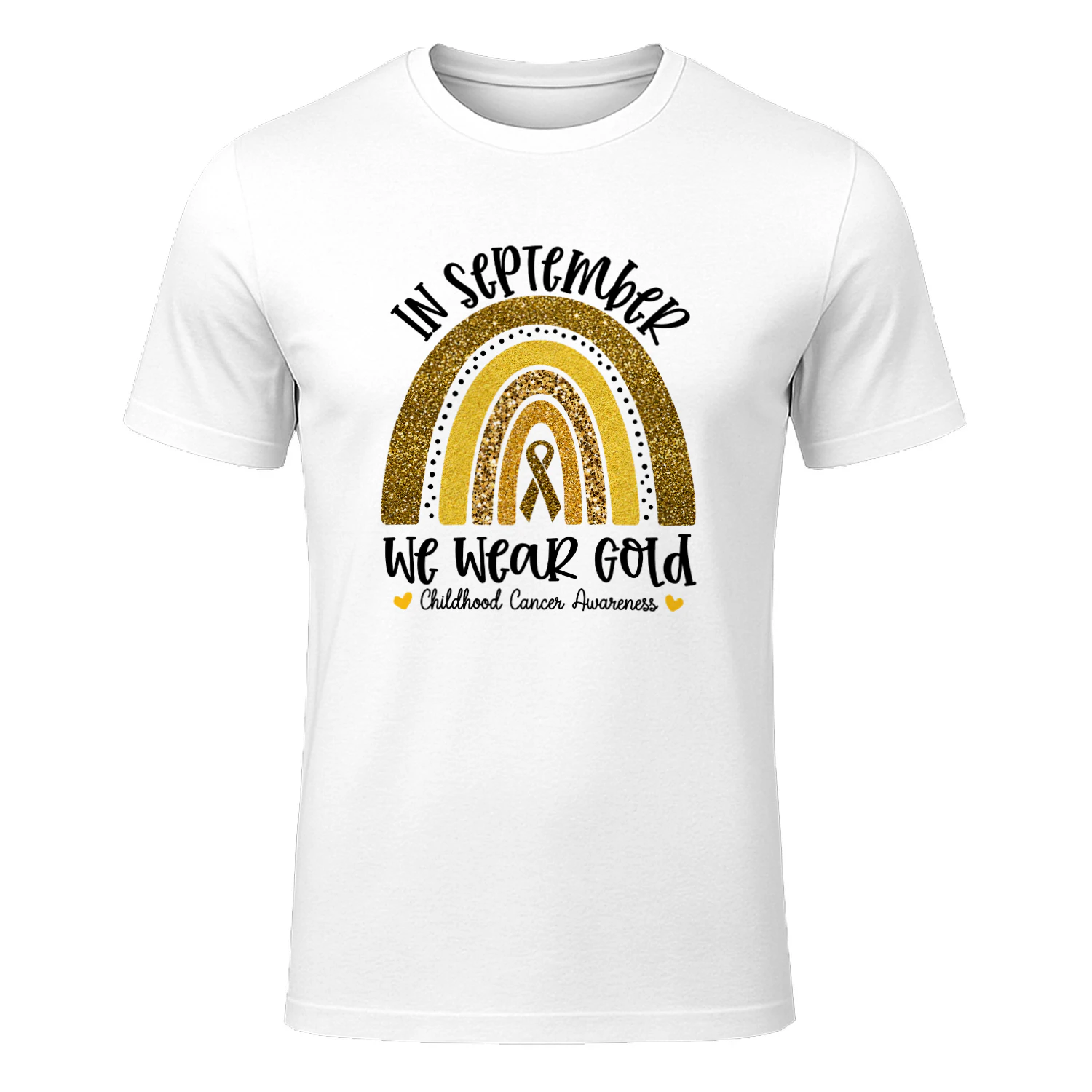 In September We Wear Gold Rainbow Childhood Cancer Awareness