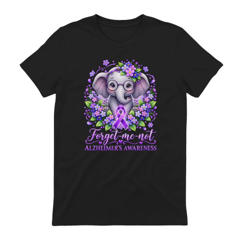 Elephant Purple Ribbon Forget Me Not Alzheimer’s Awareness