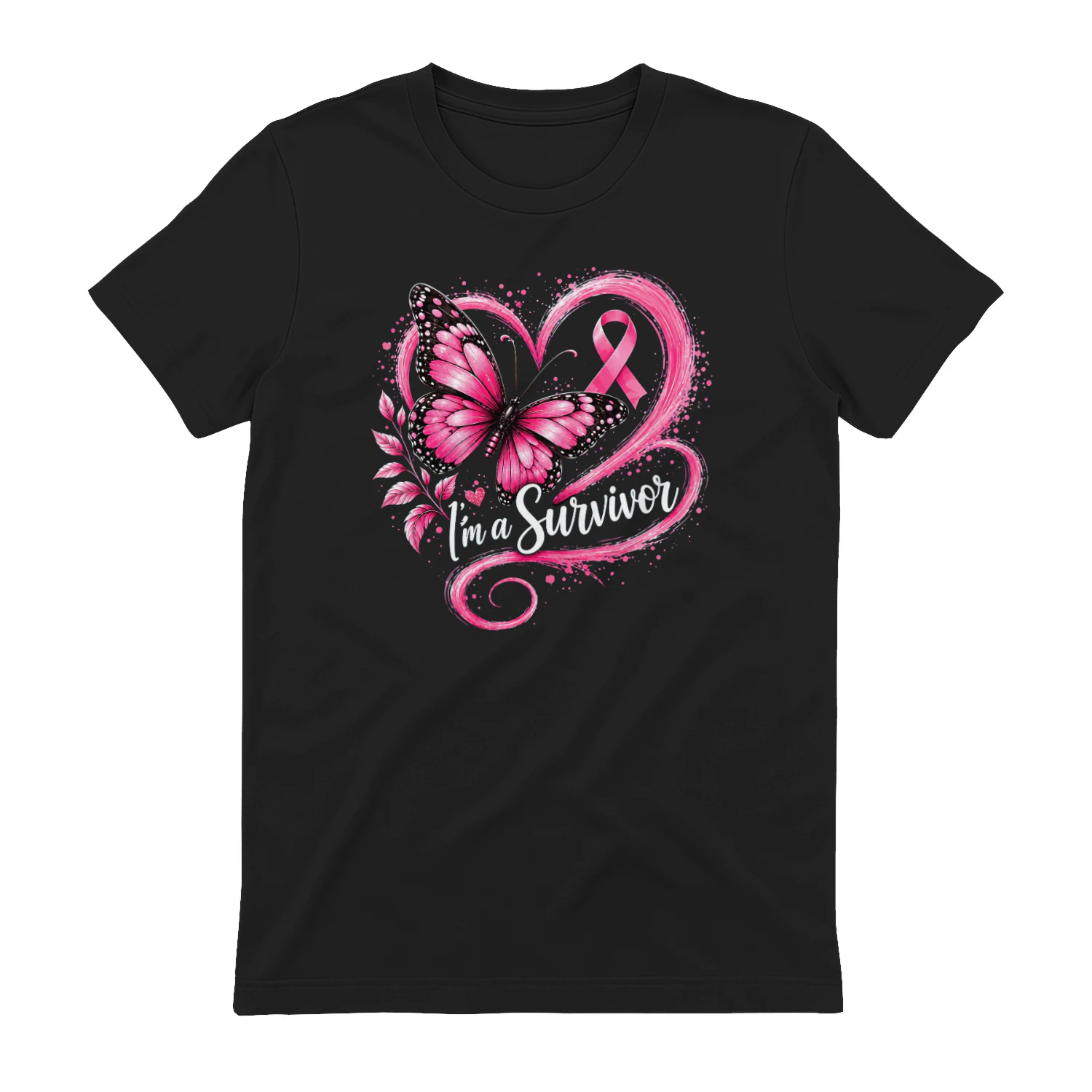 I'm A Survivor Breast Cancer Awareness Ribbon Heart Survivor