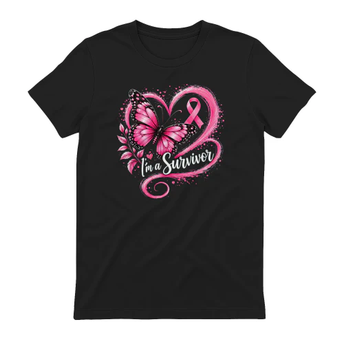 I'm A Survivor Breast Cancer Awareness Ribbon Heart Survivor