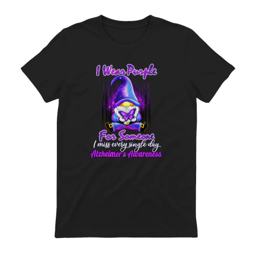 Alzheimer's Awareness Products I Wear Purple Ribbon Gnome
