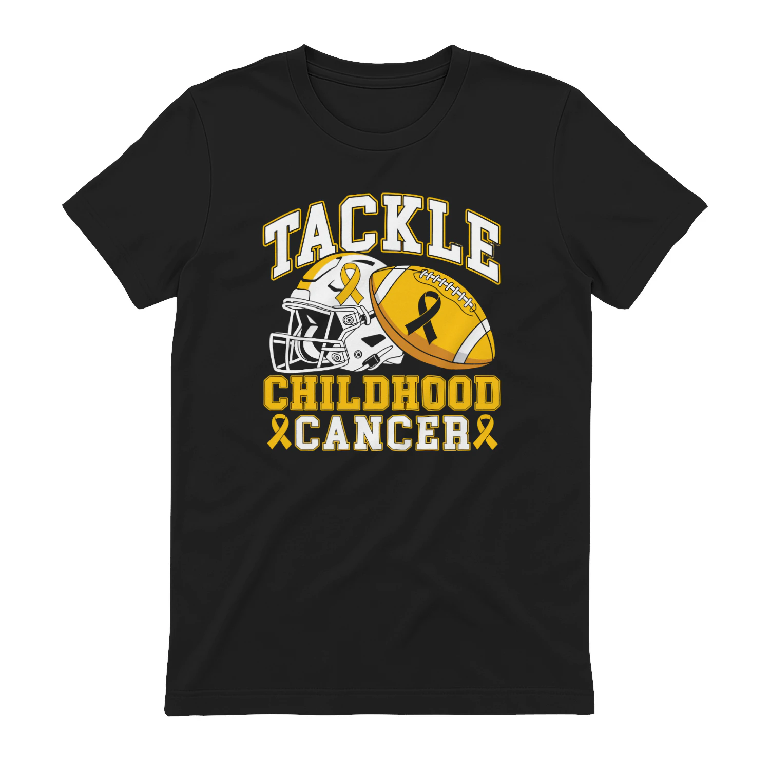 Tackle Childhood Cancer Awareness Football Gold Ribbon