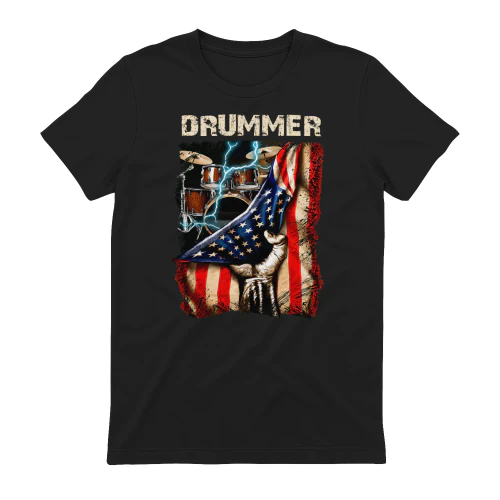 Drummer Patriotic USA Flag