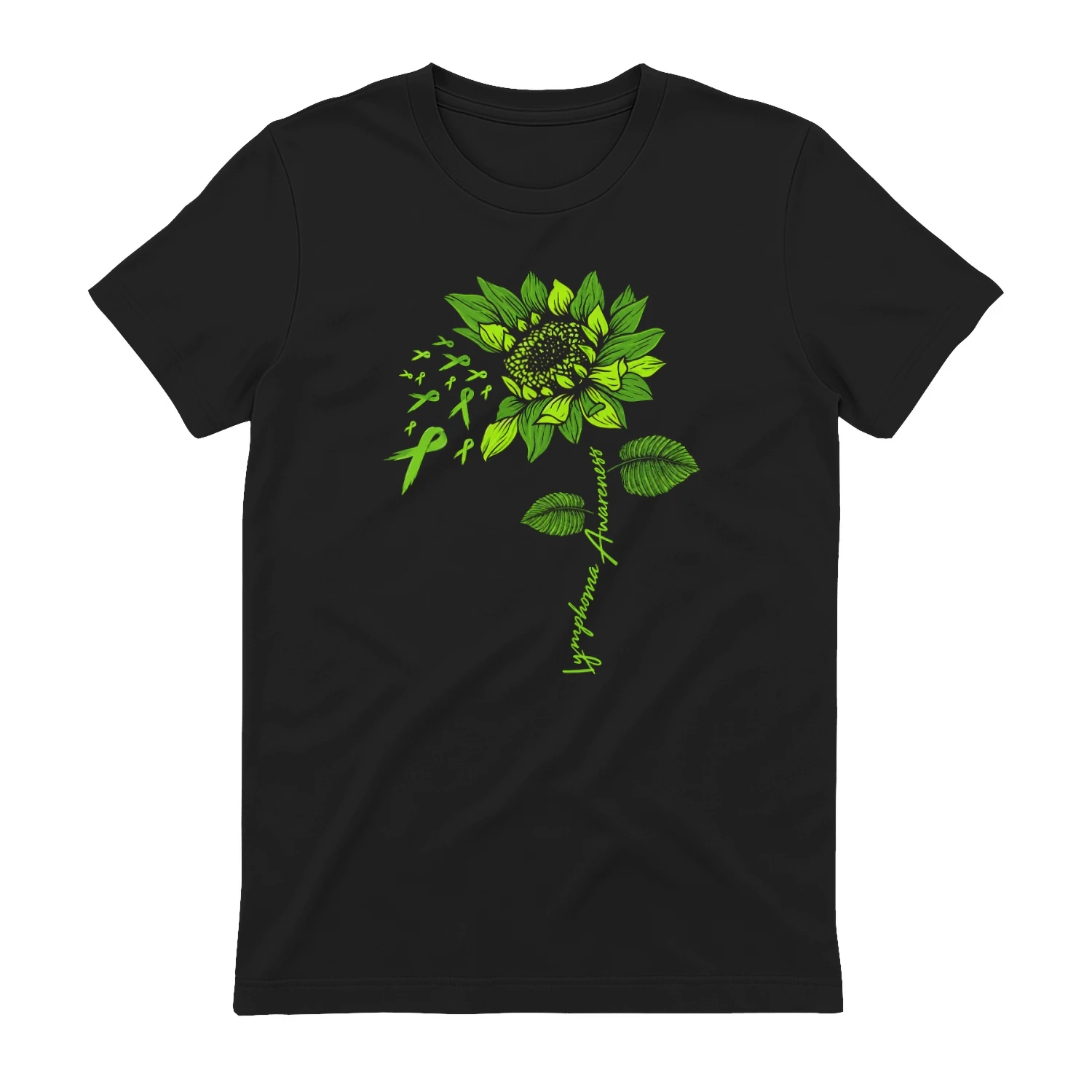 Lymphoma Cancer Awareness Lime Green Ribbon Sunflower Lover