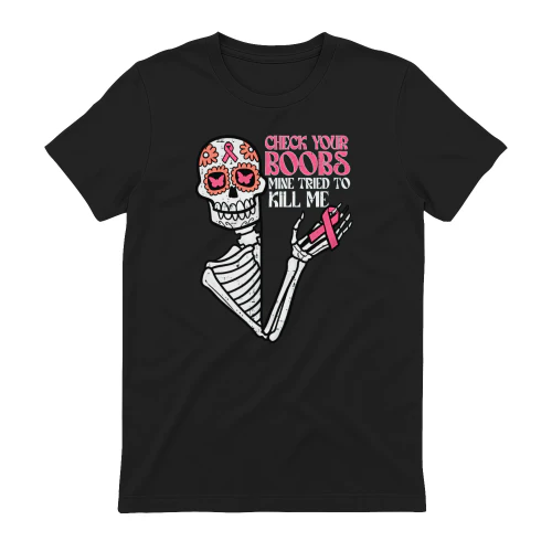 Sugar Skull Skeleton Funny Breast Cancer Awareness