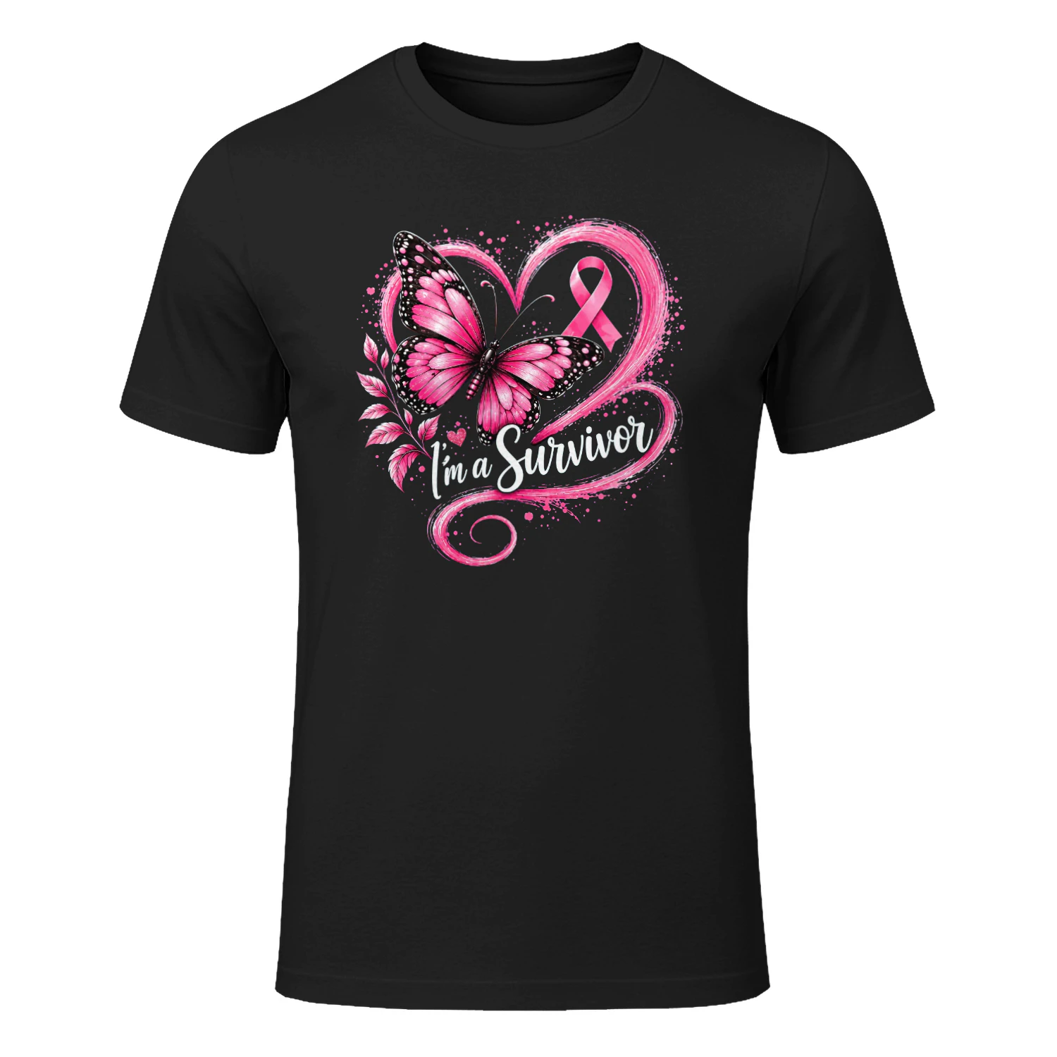 I'm A Survivor Breast Cancer Awareness Ribbon Heart Survivor