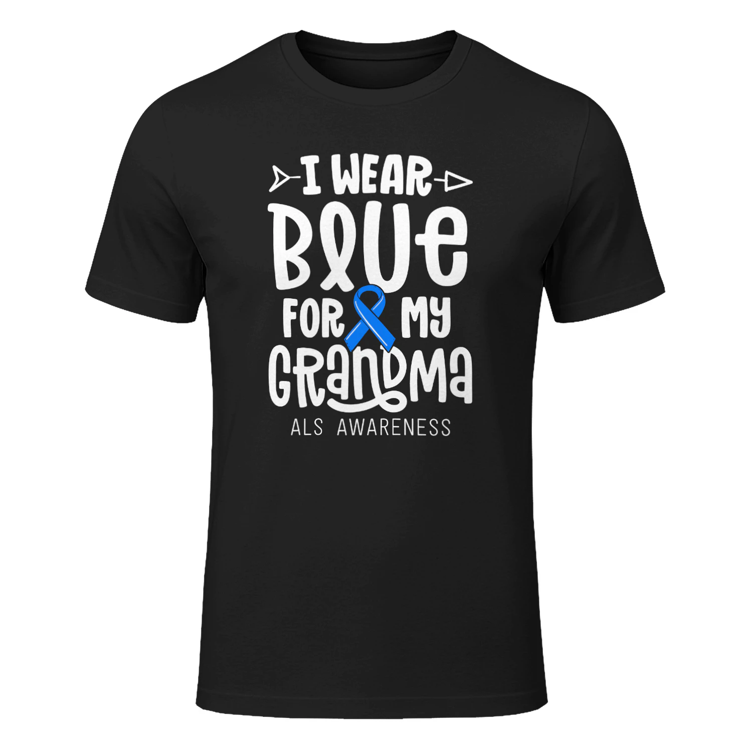 Blue Ribbon For Grandma Disease ALS Awareness Family Cure