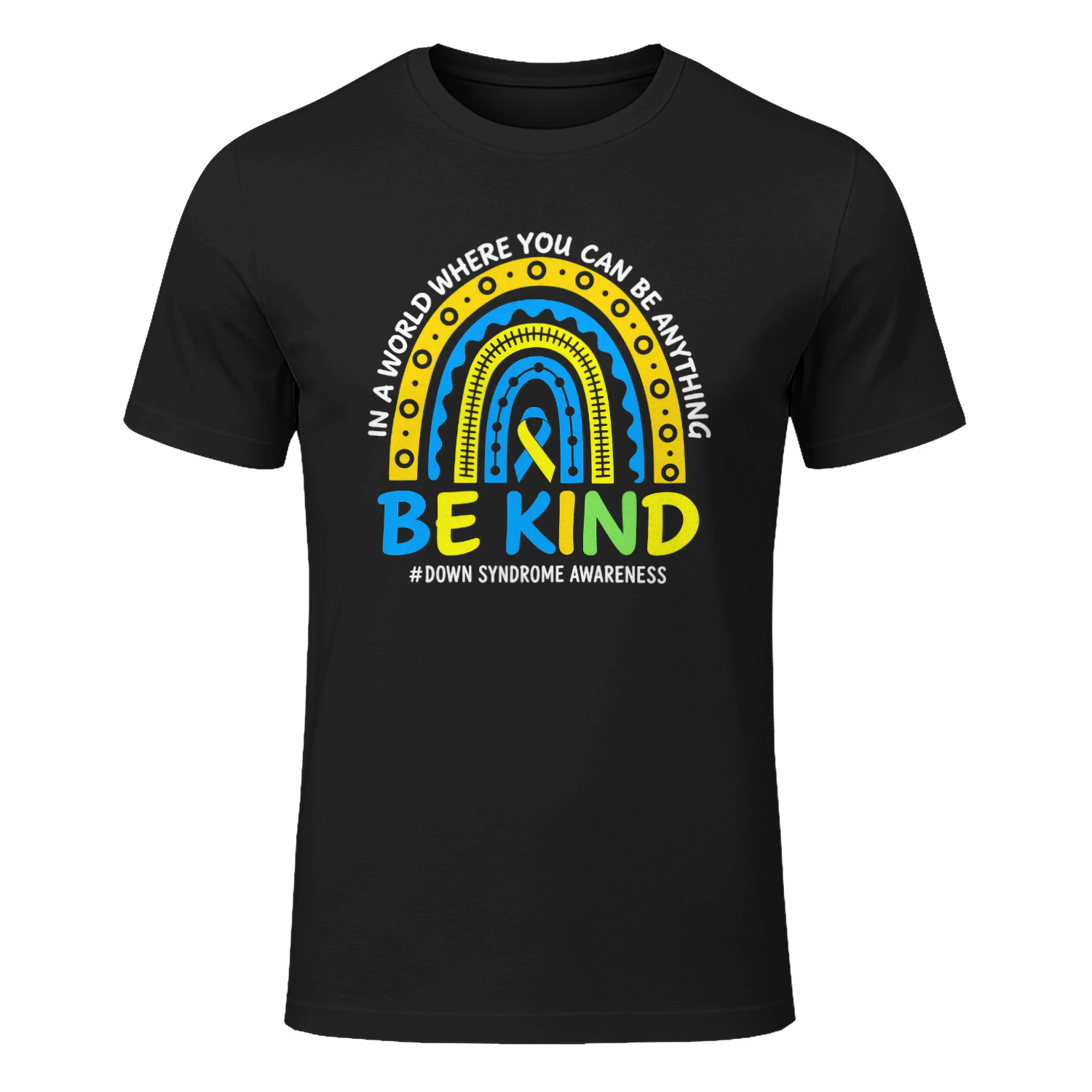 In October We Wear Blue Yellow Kind Down Syndrome Awareness