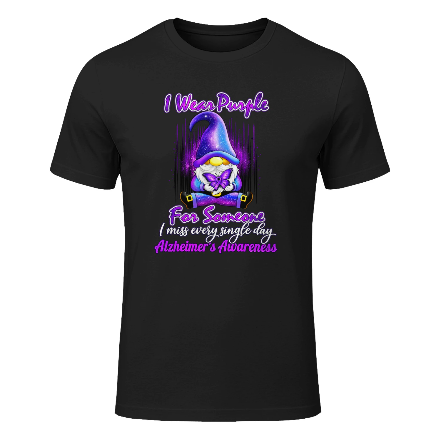 Alzheimer's Awareness Products I Wear Purple Ribbon Gnome
