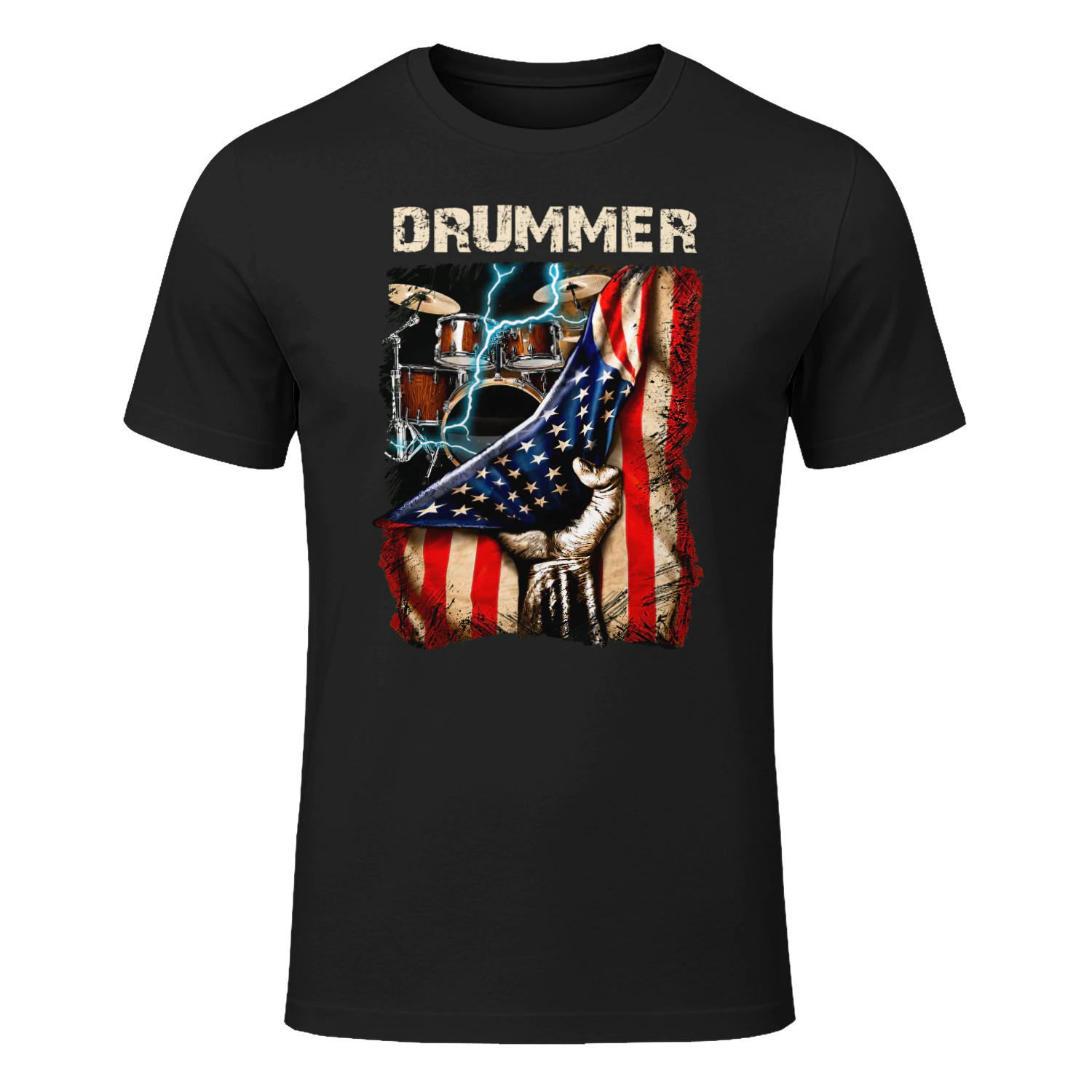 Drummer Patriotic USA Flag