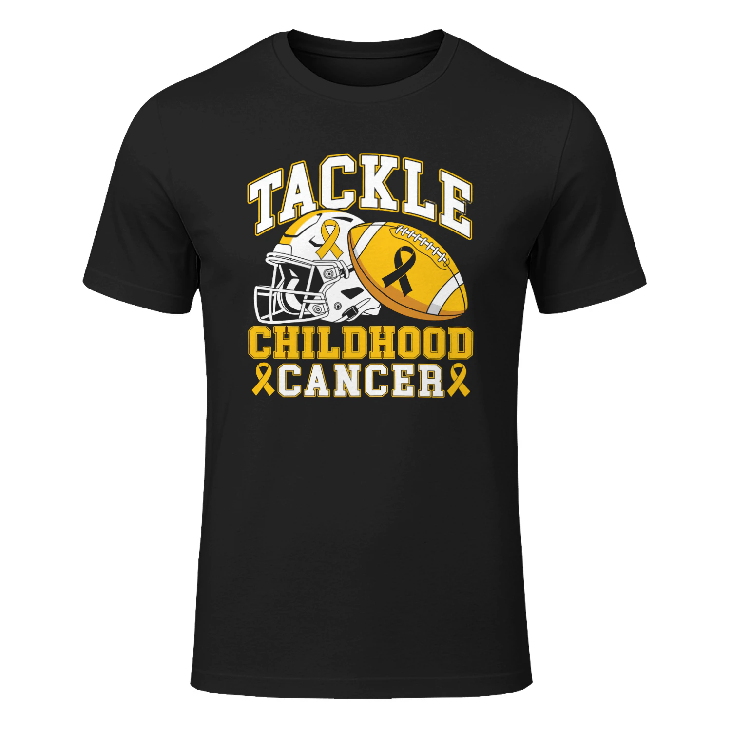 Tackle Childhood Cancer Awareness Football Gold Ribbon