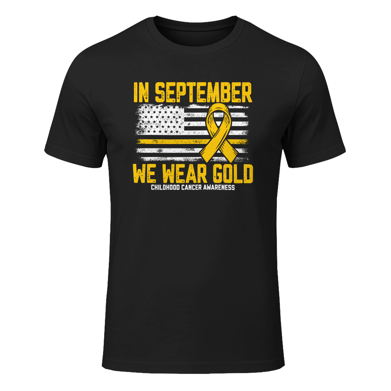 In September we Wear Gold Us Flag Childhood Cancer Awareness