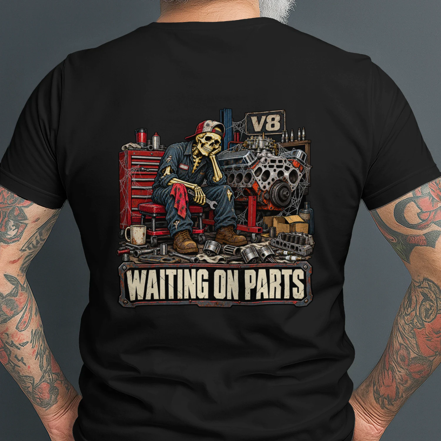 Waiting on parts auto mechanic v8