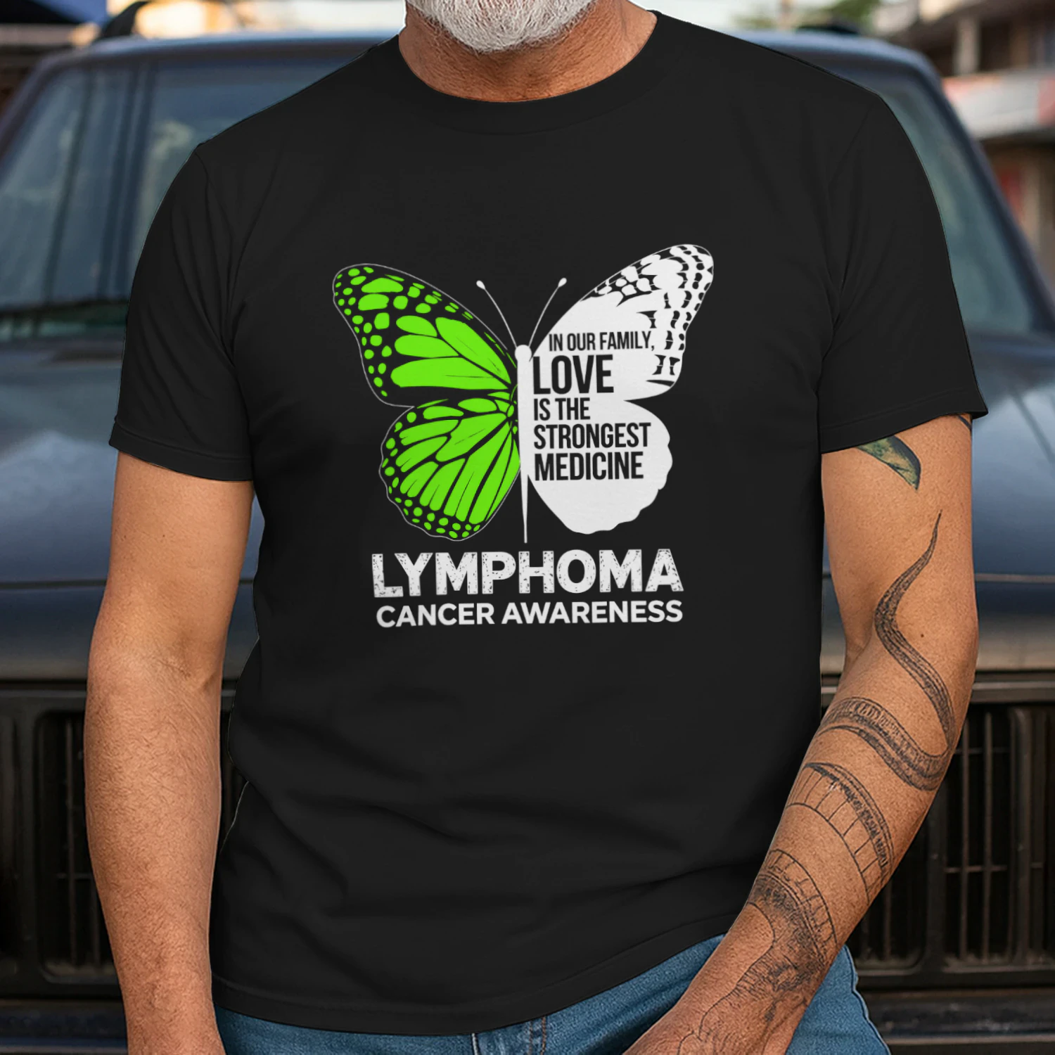 Lymphoma Cancer Awareness Strongest Medicine Butterfly