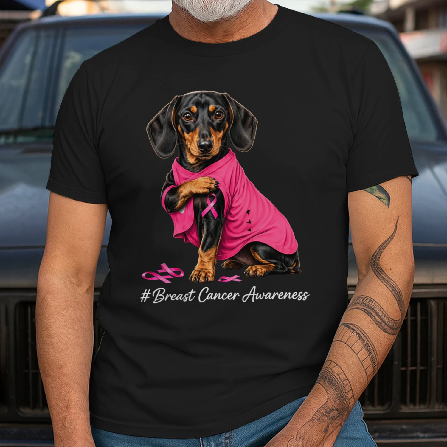 Dachshund Dog Breast Cancer Awareness