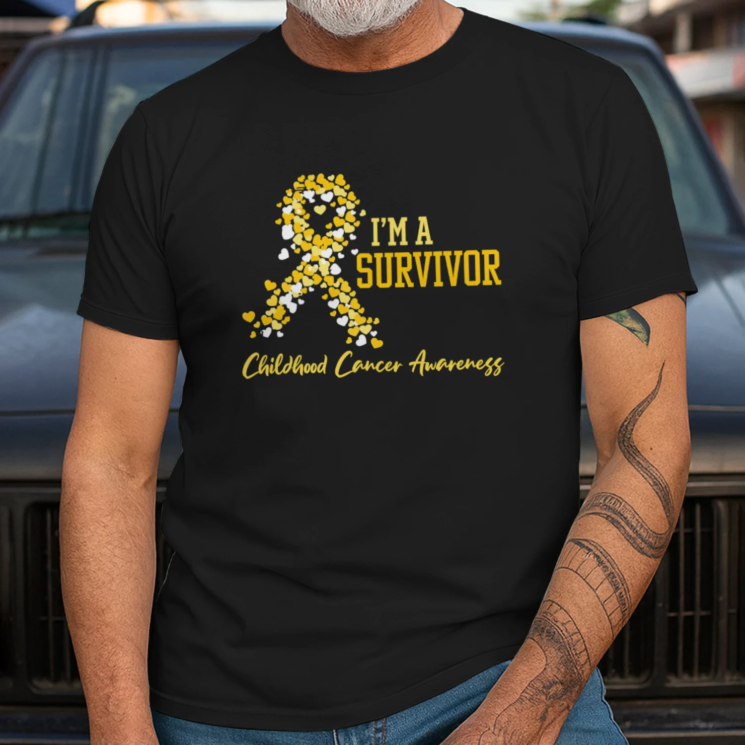 Survivor Childhood Cancer Awareness Ribbon