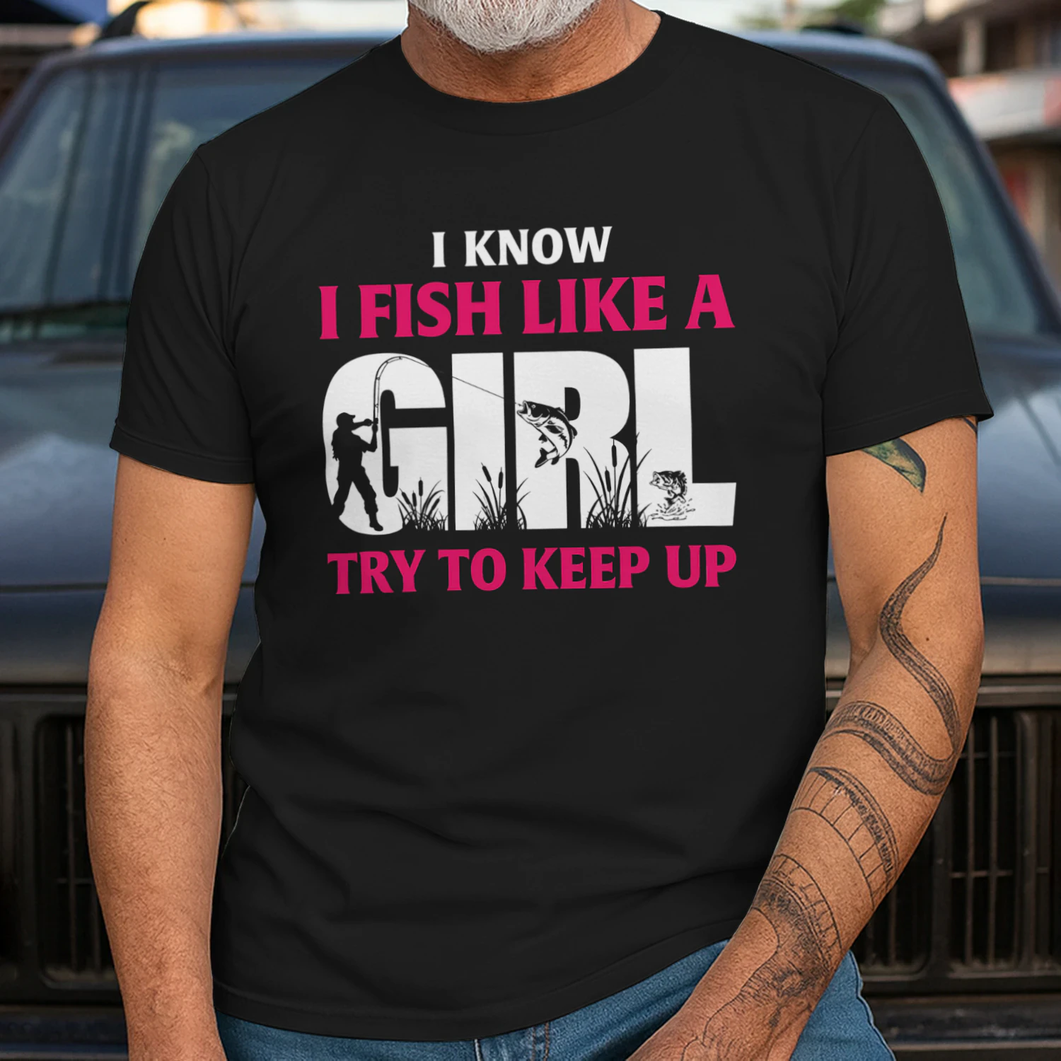 I know I fish like a girl try to keep up