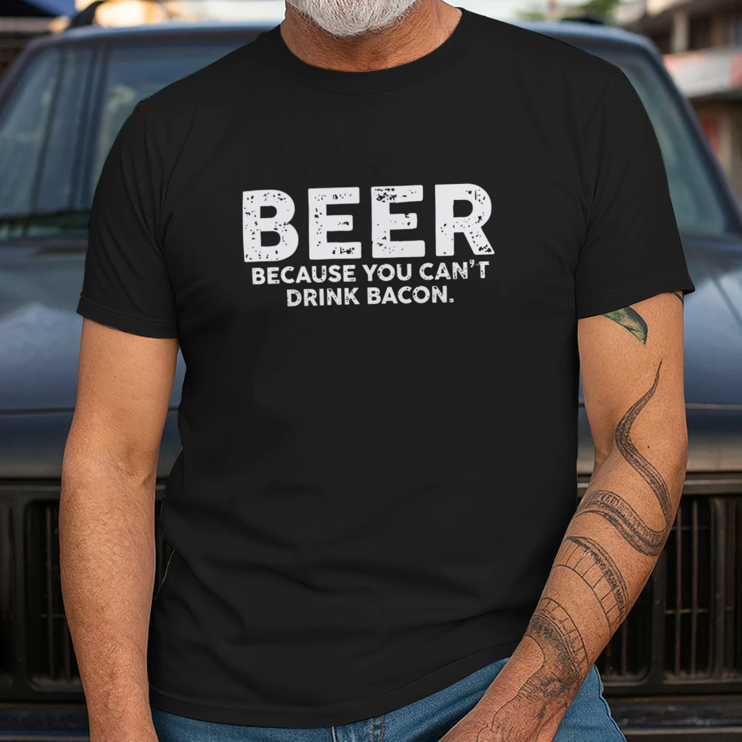 BEER BECAUSE YOU CAN'T DRINK BACON