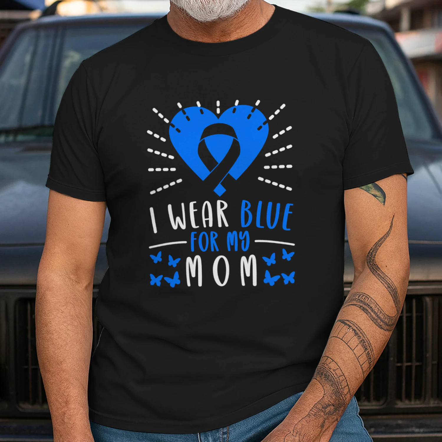 Blue Ribbon I Wear Blue For My Mom