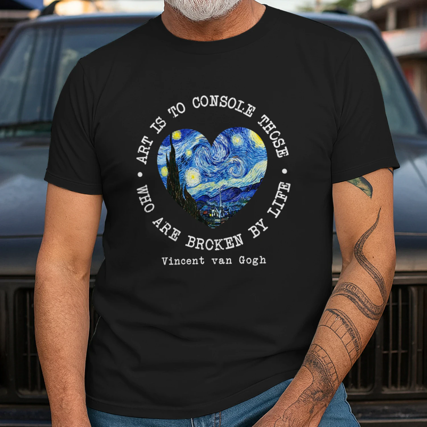 Vincent Van Gogh Starry Night Heart Graphic Art