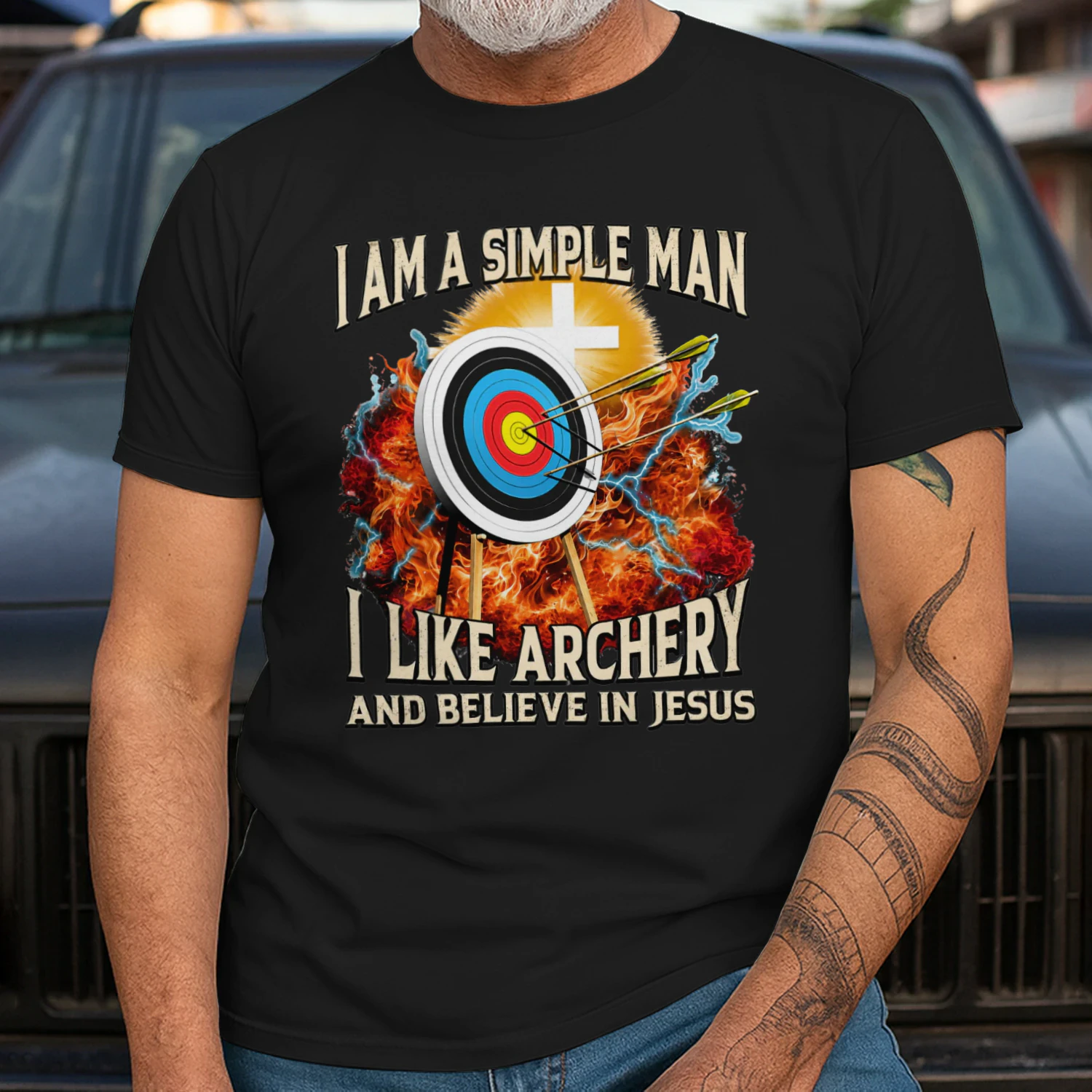 I Am A Simple Man I Like Archery Jesus