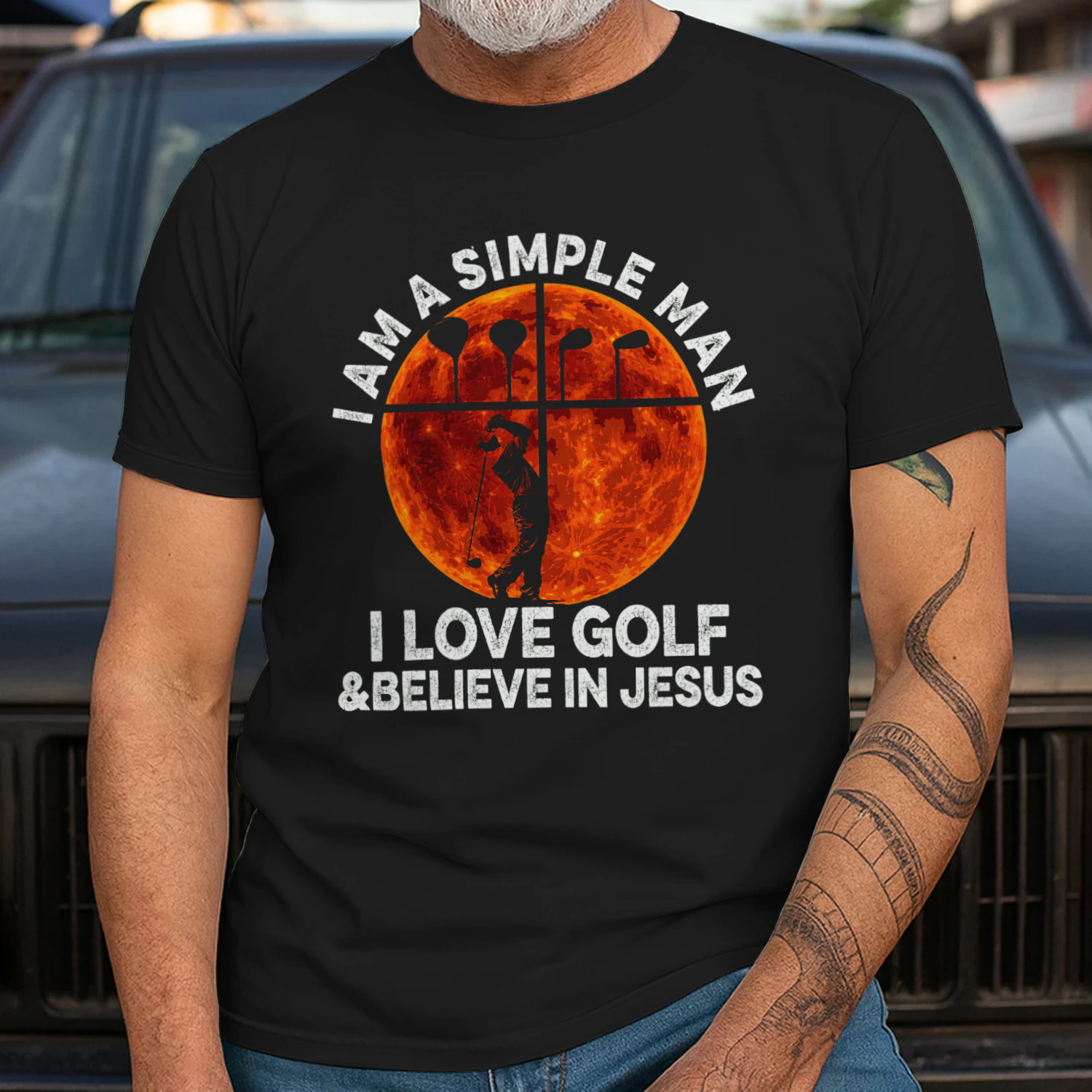 Simple Man Love Golf and Believe In Jesus