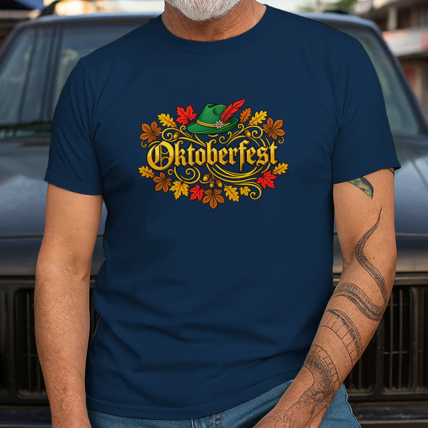 Vintage Oktoberfest Fall Autumn Leaves German