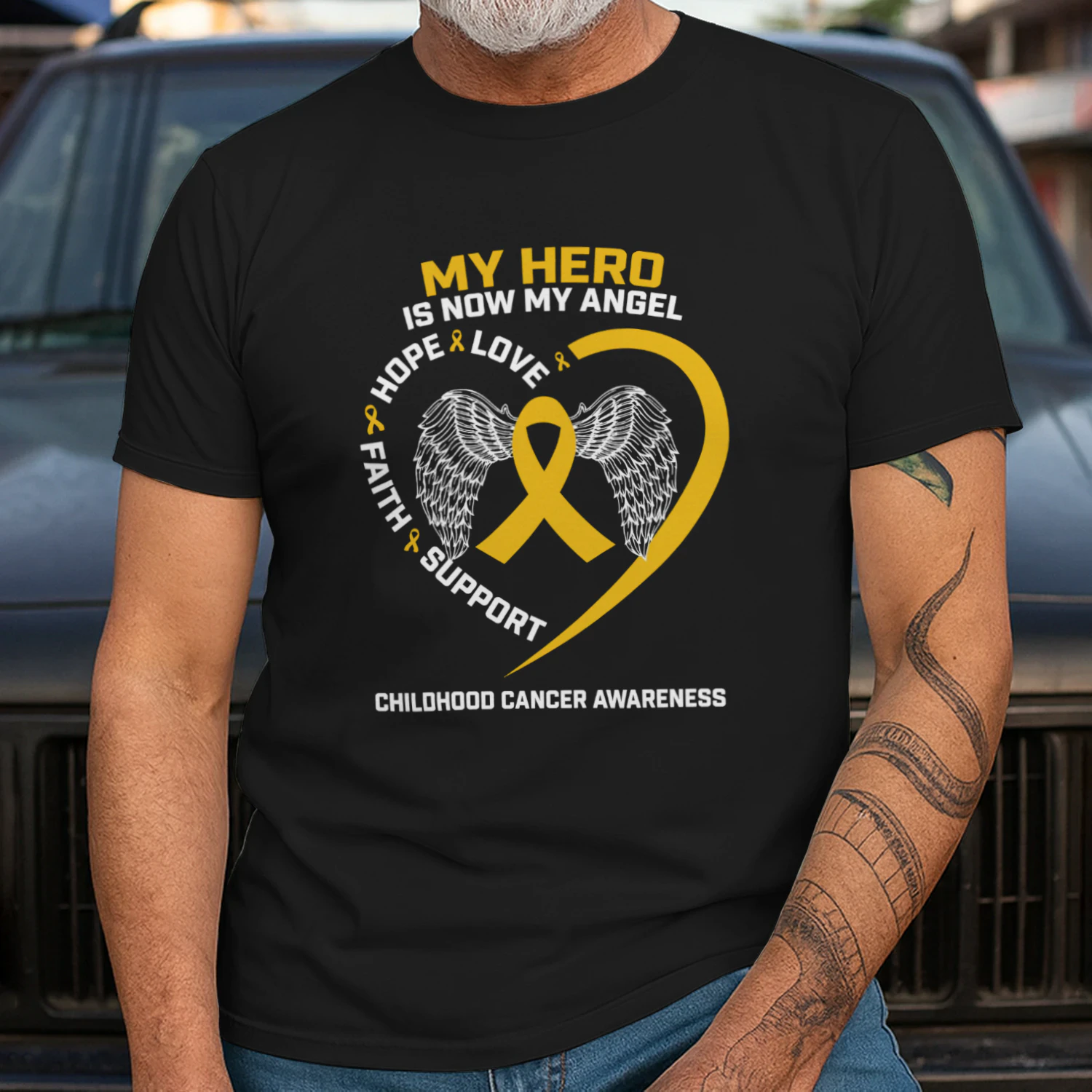 Women Men My Hero Is Now My Angel Childhood Cancer Awareness