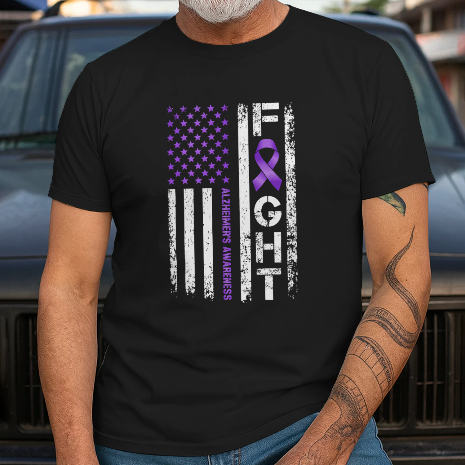 Alzheimer's Awareness Alzheimer Flag USA