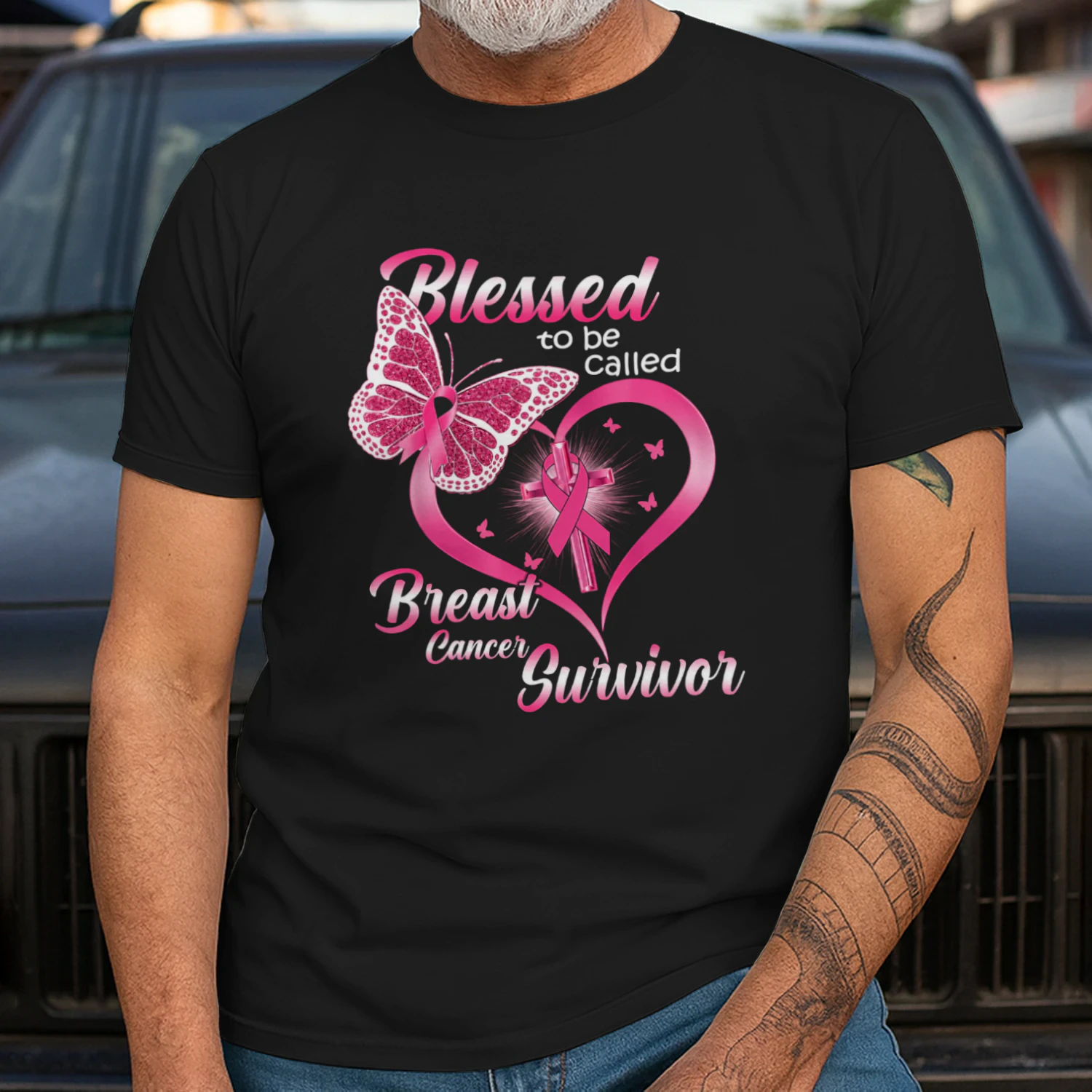 Pink Butterfly Blessed To Be Called Breast Cancer Survivor