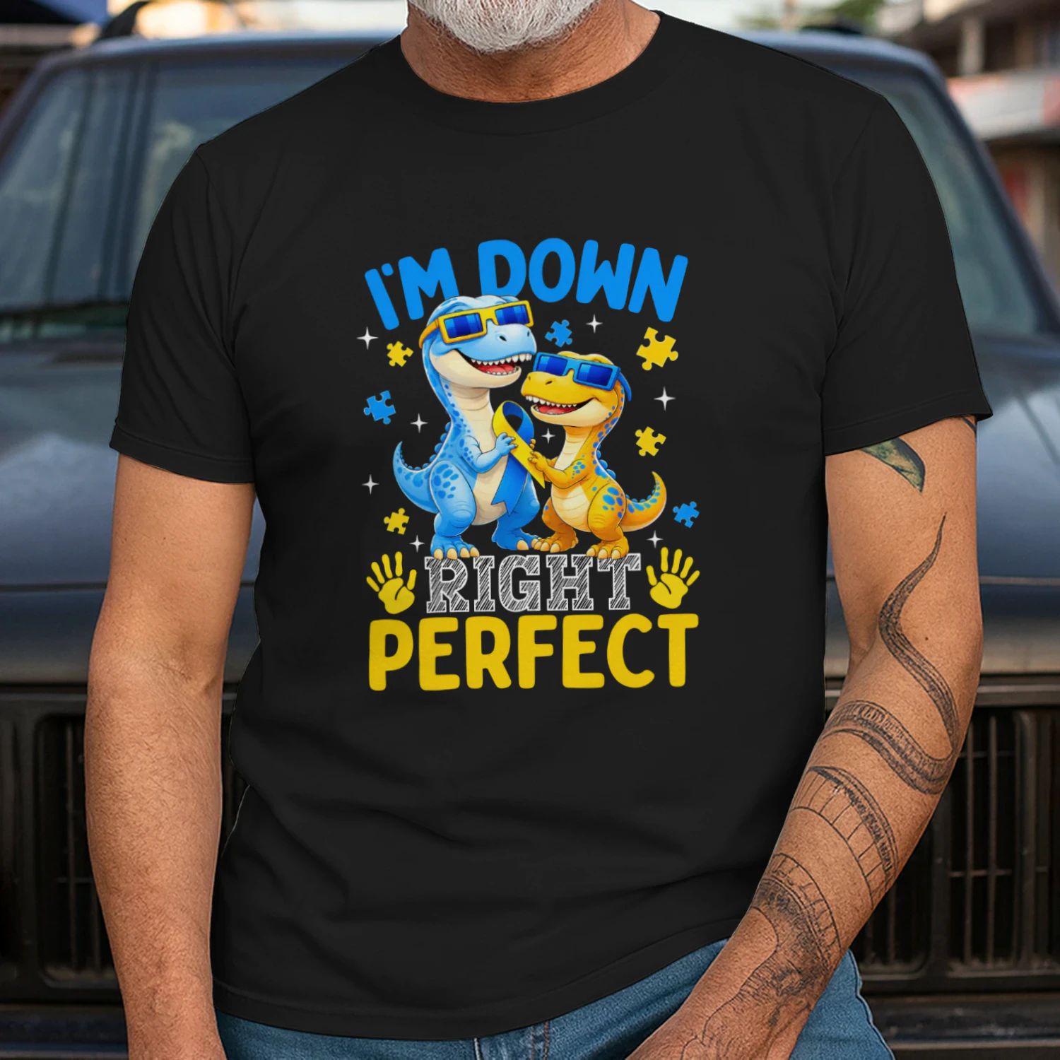 I'm Down Right Perfect Cute Dinosaur Down Syndrome