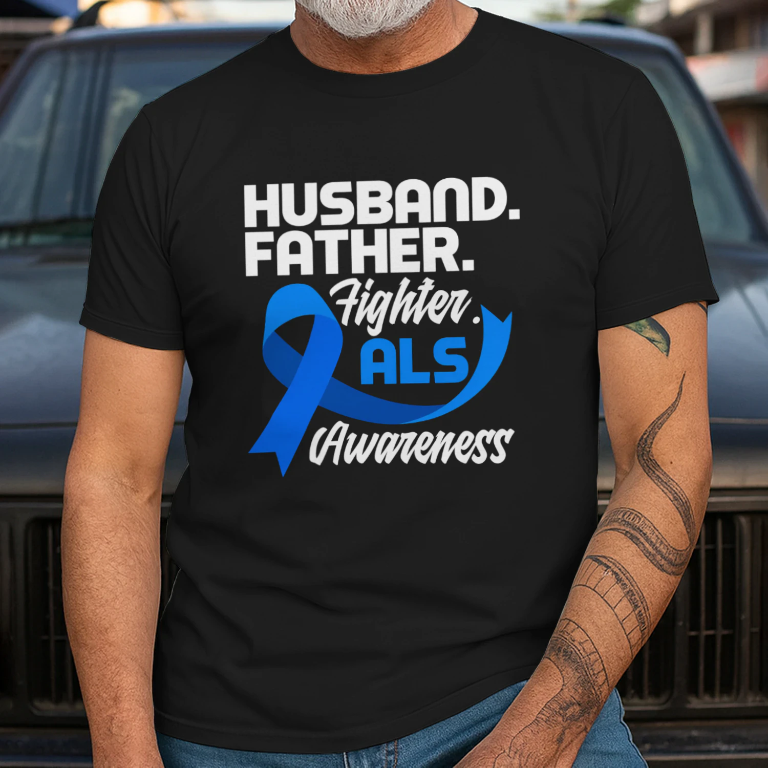 Husband Father Fighter Dad ALS Warrior ALS Awareness