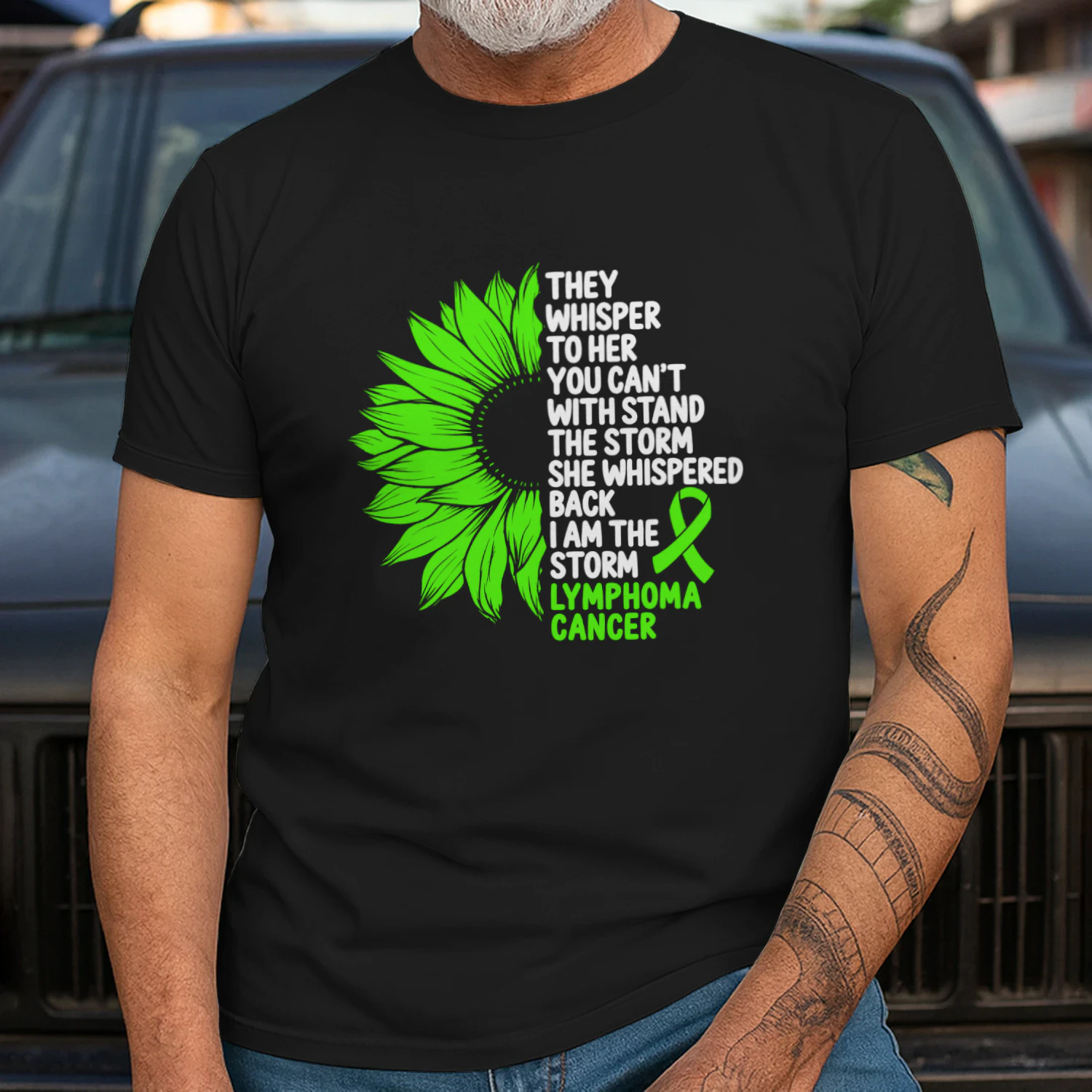 Lymphoma Cancer Awareness Green Ribbon I am the Storm