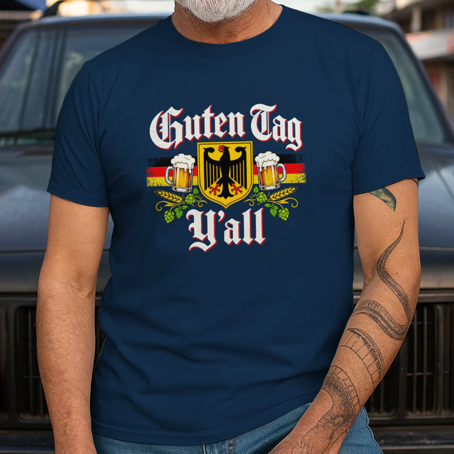 Retro Oktoberfest German Flag Prost Guten Tag Y'all