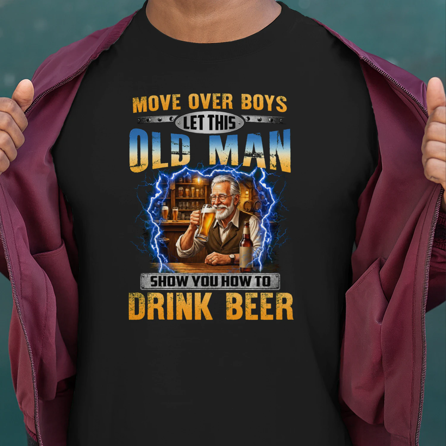 Old Man Show You How To Drink Beer